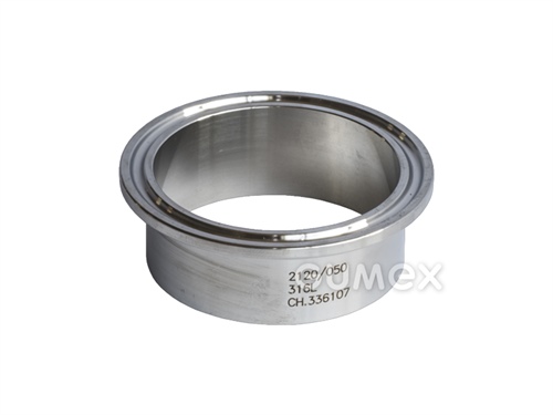 Privarovacie hrdlo CLAMP typ 2120, DN25, 10bar, DIN 32 676, nerezová oceľ 1.4404